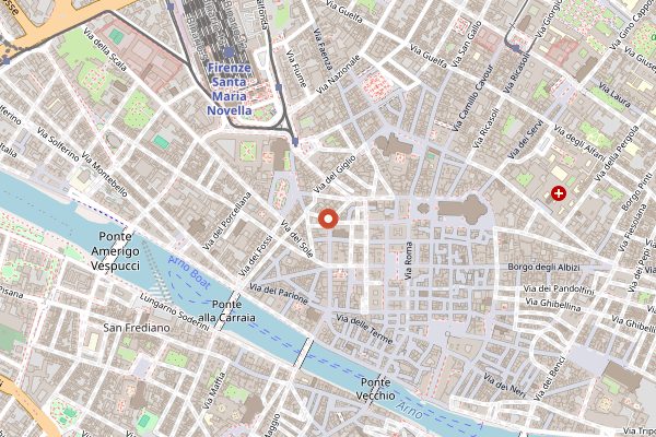 Map showing Buca Lapi in Florence