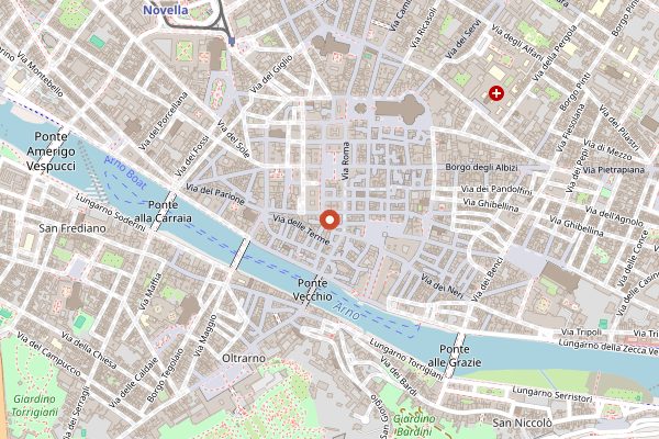 Map showing Osteria del Porcellino in Florence