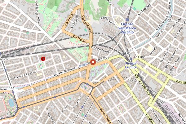 Map showing L'OV Osteria Vegetariana in Florence