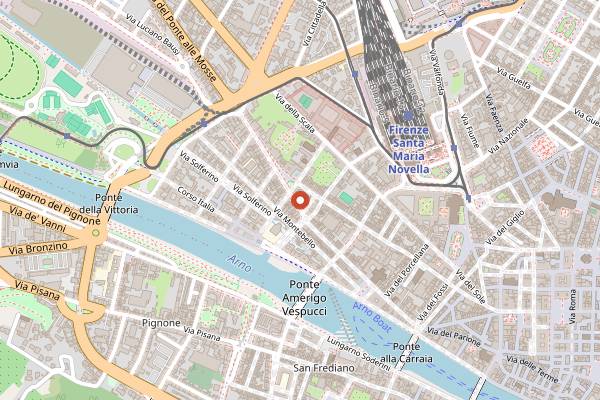 Map showing Nirvana Veg Restaurant in Florence