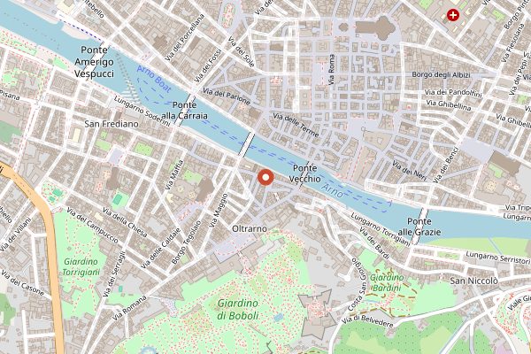 Map showing Borgo San Jacopo in Florence