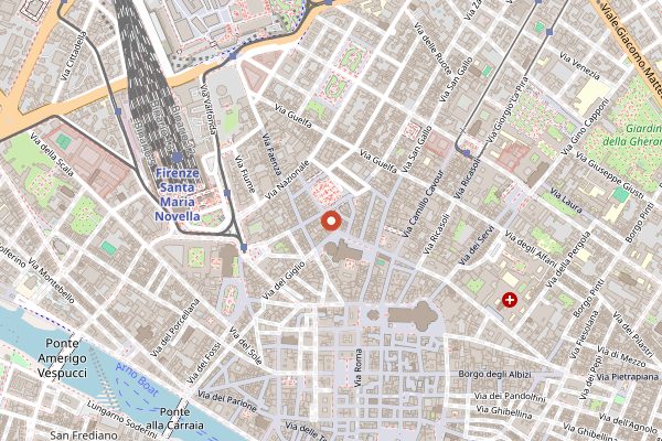 Map showing Casa del Vino in Florence