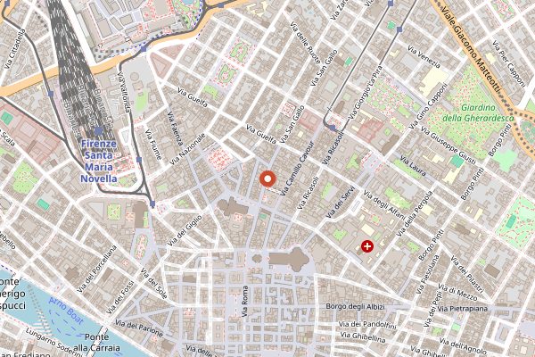 Map showing La Menagere in Florence
