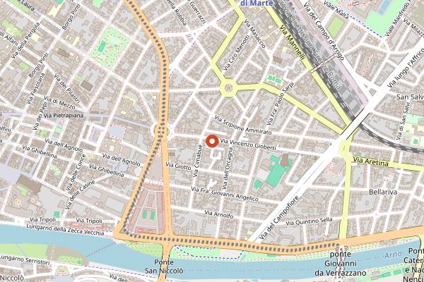 Map showing Pizzeria La Luna Via Gioberti in Florence