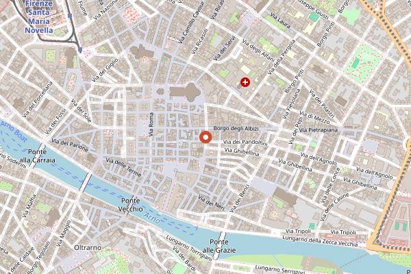 Map showing Divina Terrazza at Grand Hotel Cavour in Florence
