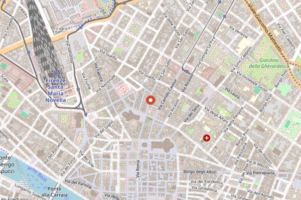 Map showing La Ménagère (The Club) in Florence