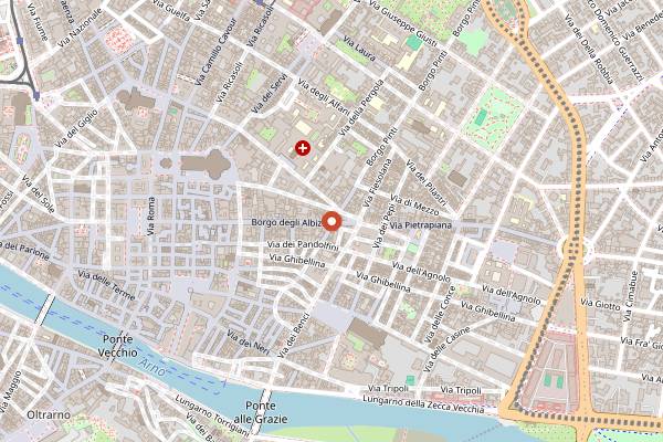 Map showing The Lion's Fountain Irish Pub in Florence