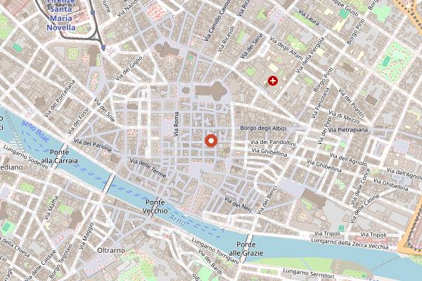 Map showing Mayday Club in Florence