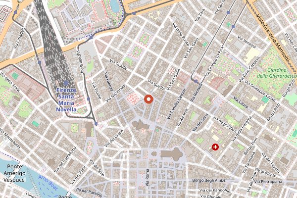 Map showing Trattoria Mario in Florence