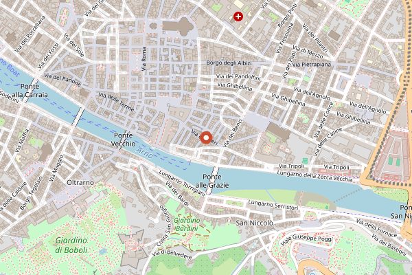 Map showing All'Antico Vinaio (Via dei Neri 38r) in Florence