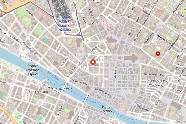 Map showing Cantinetta Antinori in Florence