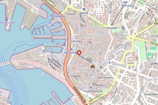 Map showing Focaccia e Dintorni in Genoa