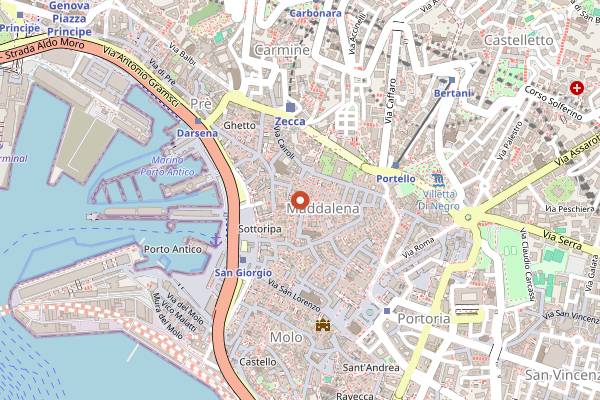 Map showing Panificio e Grissineria Claretta in Genoa