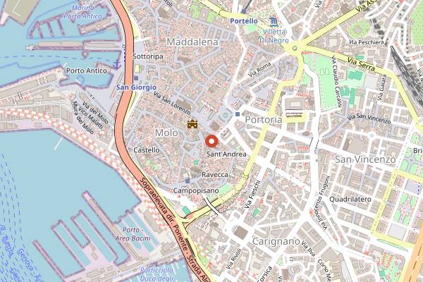 Map showing Romeo Viganotti in Genoa