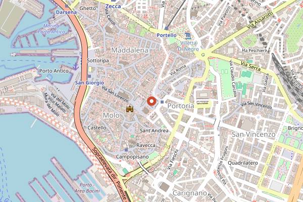 Map showing Bocù Drinketti e Vinelli in Genoa