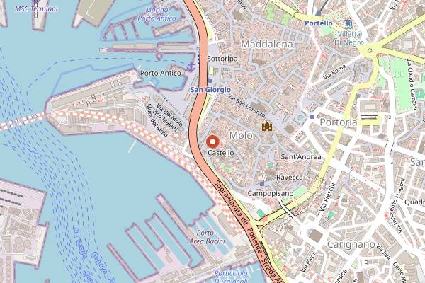 Map showing Fela! in Genoa
