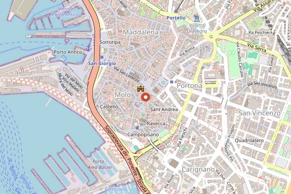 Map showing La Compagnia del 28 Erbe in Genoa