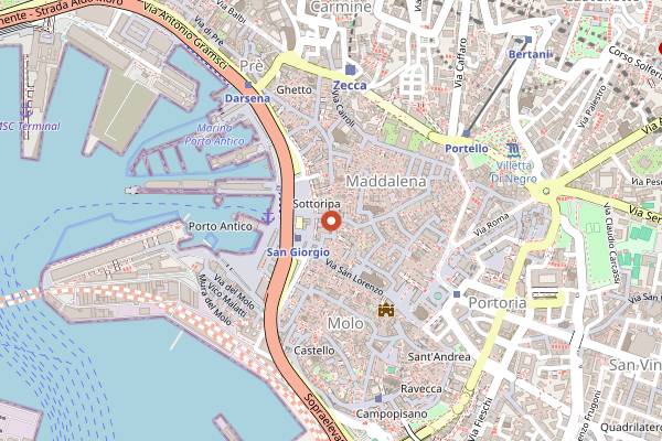 Map showing Velier in Banchi in Genoa