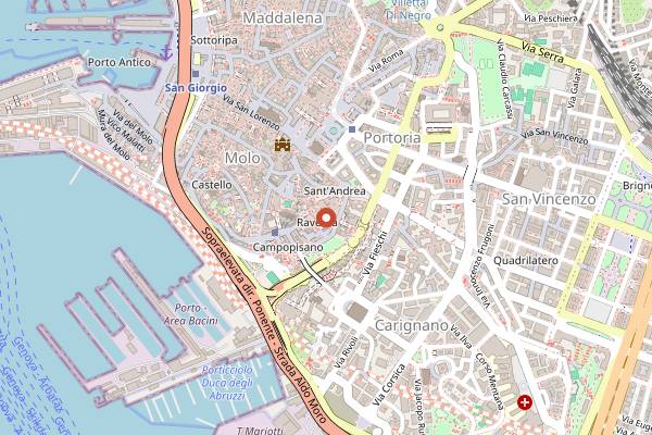 Map showing Maltus Faber in Genoa