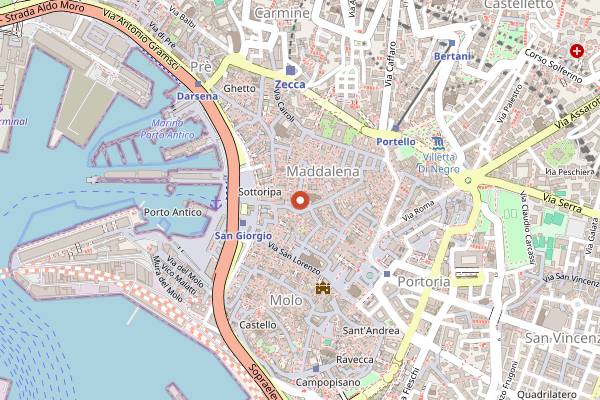 Map showing Bar Gilda in Genoa