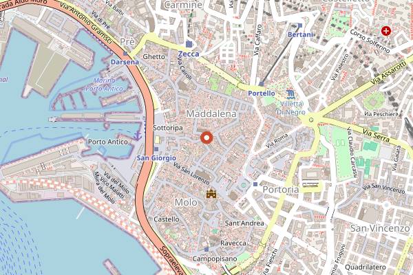 Map showing La Corte Romanengo in Genoa