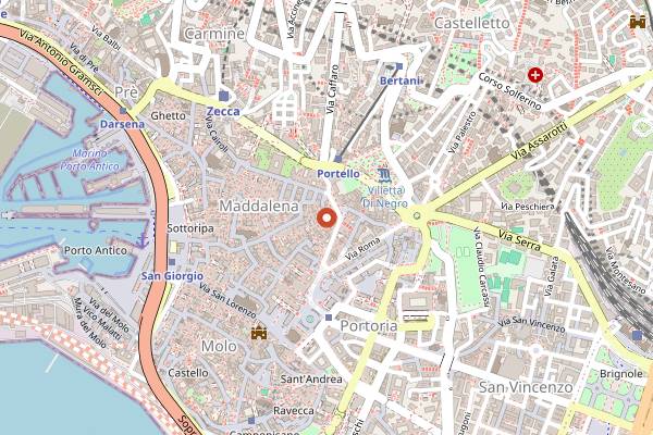 Map showing Rebecca Pasticceria in Genoa