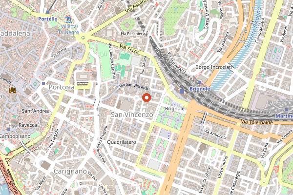 Map showing Fish'n Street Osteria di Strada in Genoa
