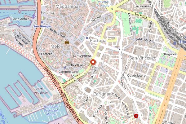 Map showing Marco Papa Pizzeria in Genoa