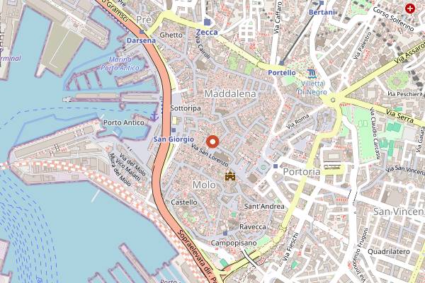 Map showing Osteria Le Colonne in Genoa