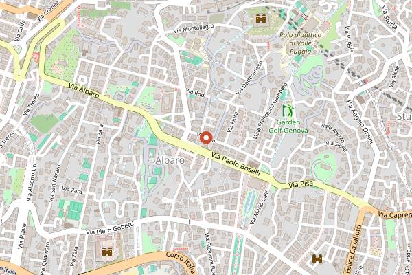 Map showing Pizzeria Ristorante Del Ponte in Genoa