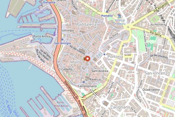 Map showing Caffè degli Specchi in Genoa