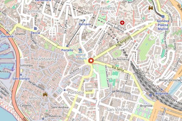 Map showing Caffè Pasticceria Mangini in Genoa
