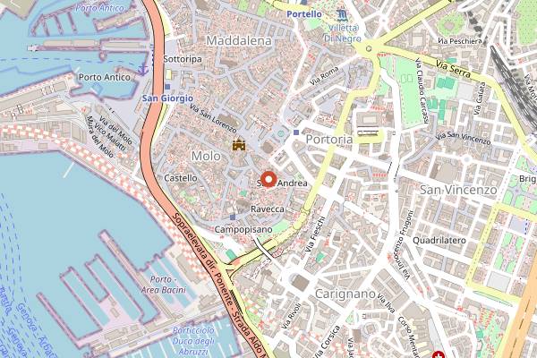 Map showing Caffetteria Pasticceria Romeo Viganotti in Genoa