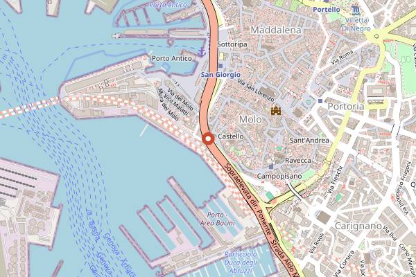 Map showing Cavour modo21 in Genoa
