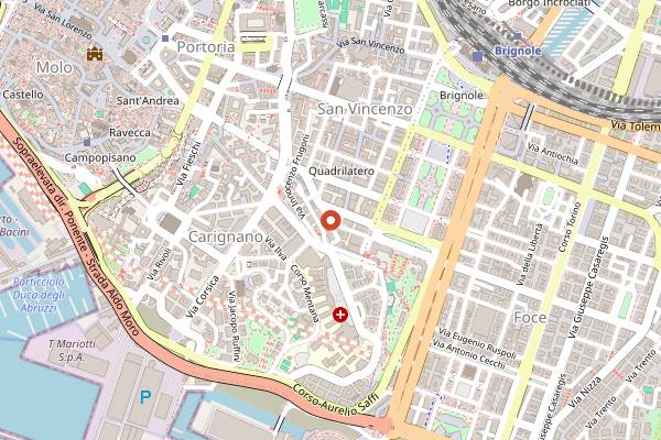 Map showing Fradiavolo Genova Castello in Genoa