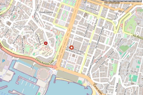 Map showing Le Cicale in Trattoria in Genoa