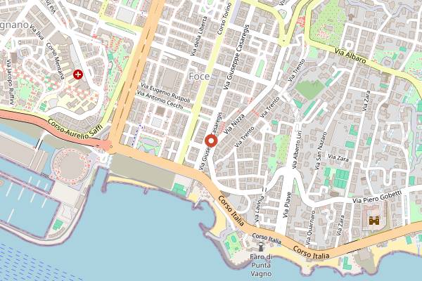 Map showing Locanda Antichi Sapori in Genoa