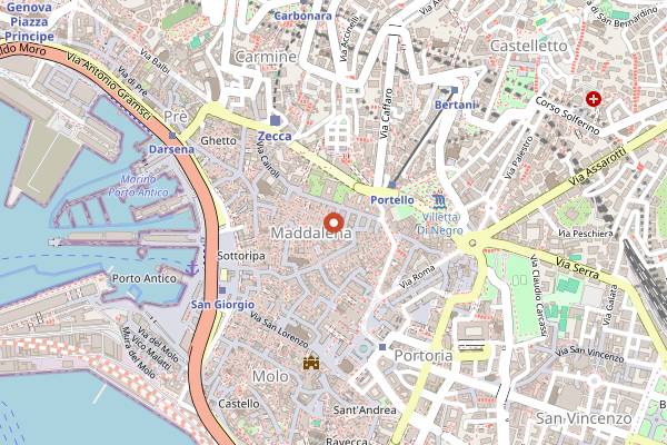 Map showing Osteria Il Cadraio in Genoa