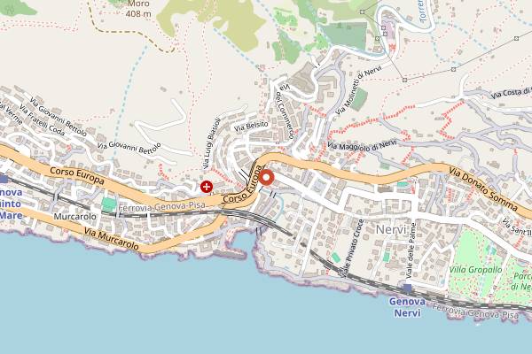 Map showing Trattoria La Ruota in Genoa