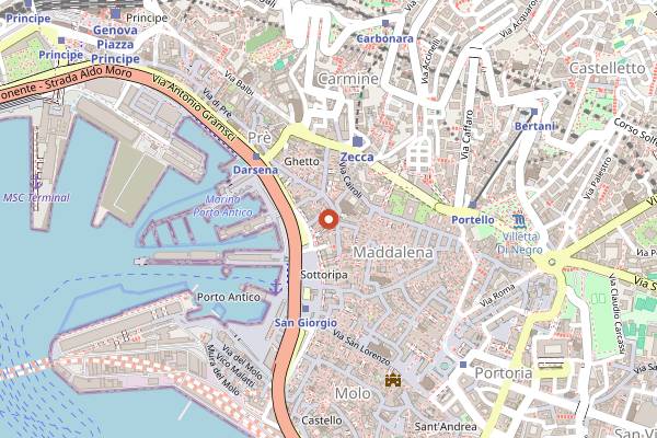 Map showing Soul Kitchen in Genoa