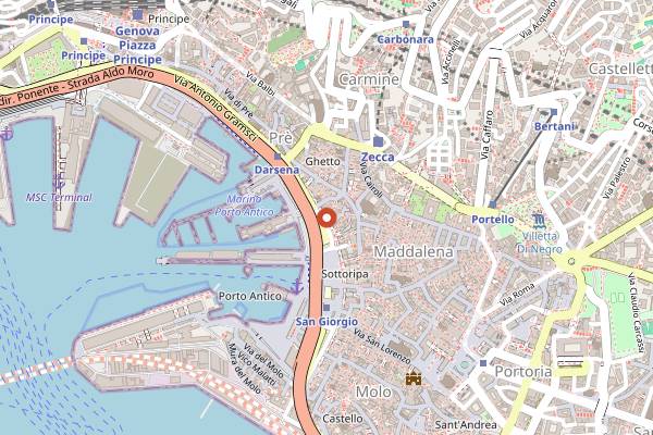 Map showing Cucina di Sintesi in Genoa