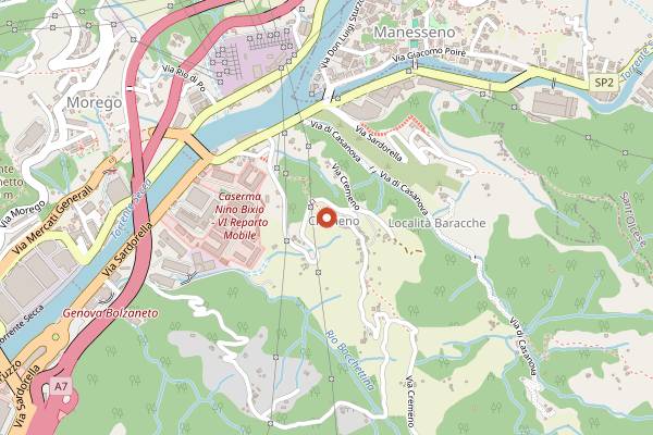 Map showing Trattoria Arvigo in Genoa