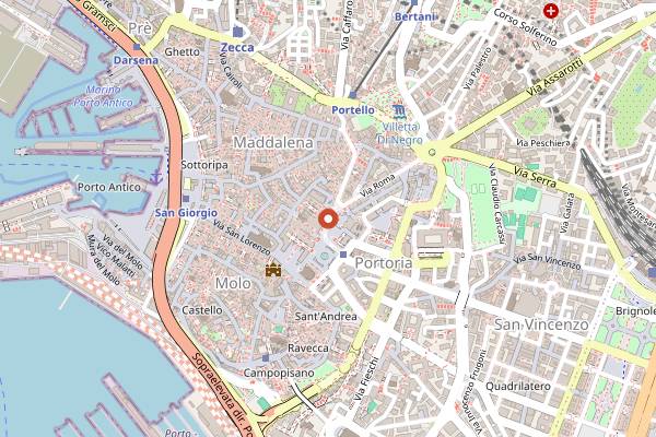Map showing Etra in Genoa