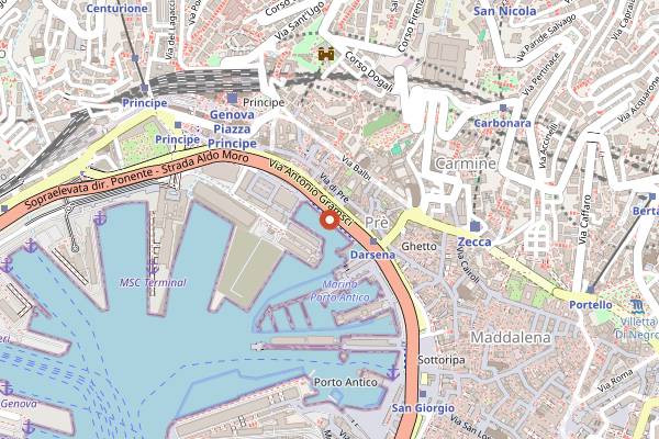 Map showing Mercato dei Pescatori della Darsena in Genoa