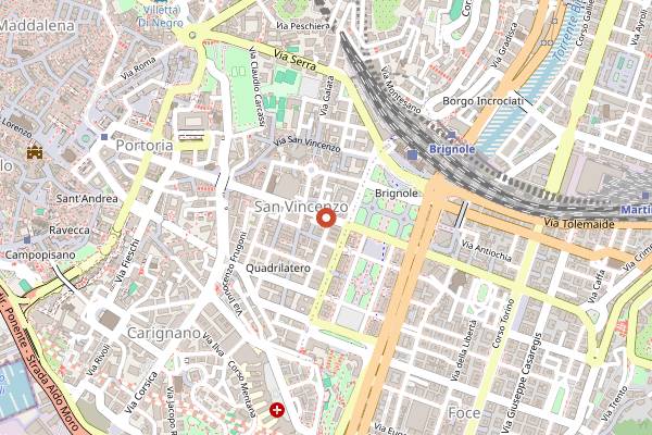 Map showing Mercato Orientale in Genoa