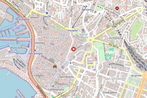 Map showing Louisiana Jazz Club in Genoa