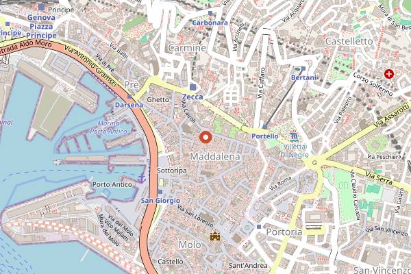 Map showing Malkovich in Genoa