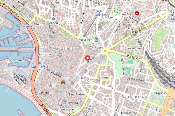 Map showing Ladidà in Genoa