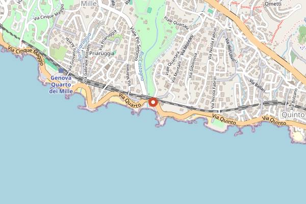 Map showing Osteria del Bai in Genoa