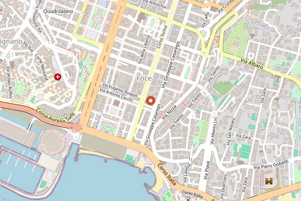 Map showing Osteria della Foce in Genoa